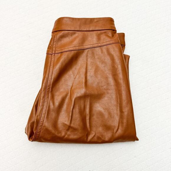 Wilfred Free Aritzia Faux Leather Brown Skinny Jeans Size 4 - Picture 1 of 7